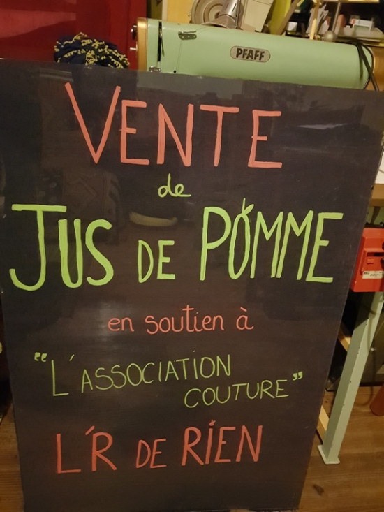 Vente de jus de pomme en soutien à l'association 25/10/20